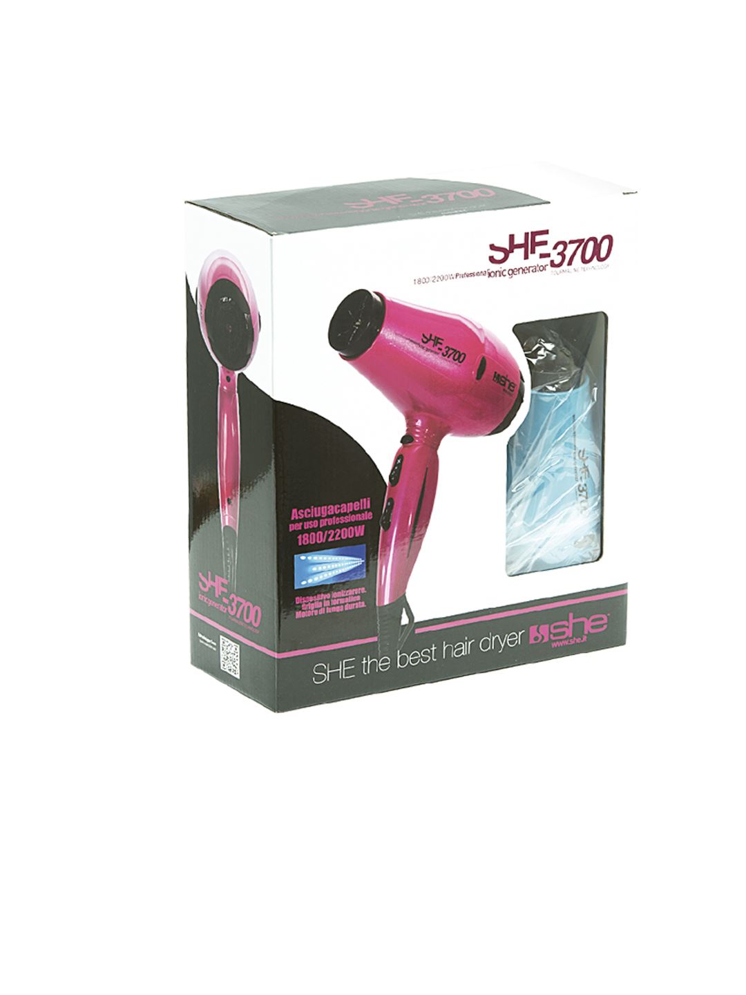 SHE 3700 - Secador de pelo compacto de cerámica y turmalina