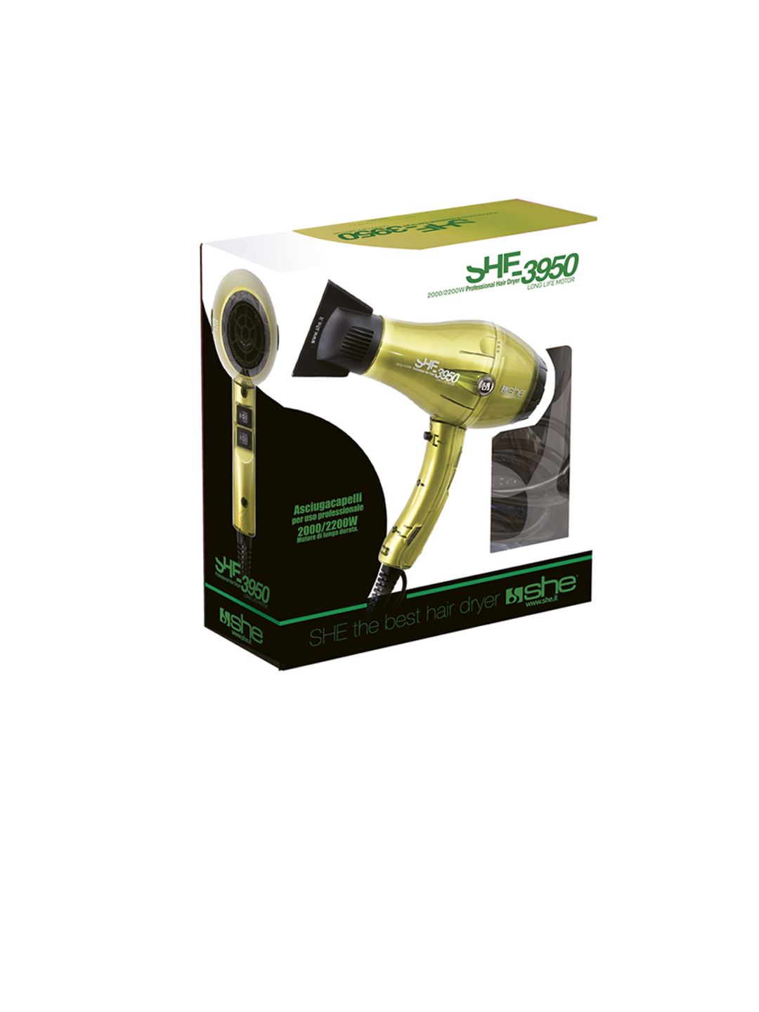 SHE 3950 – Secador de pelo ultraligero