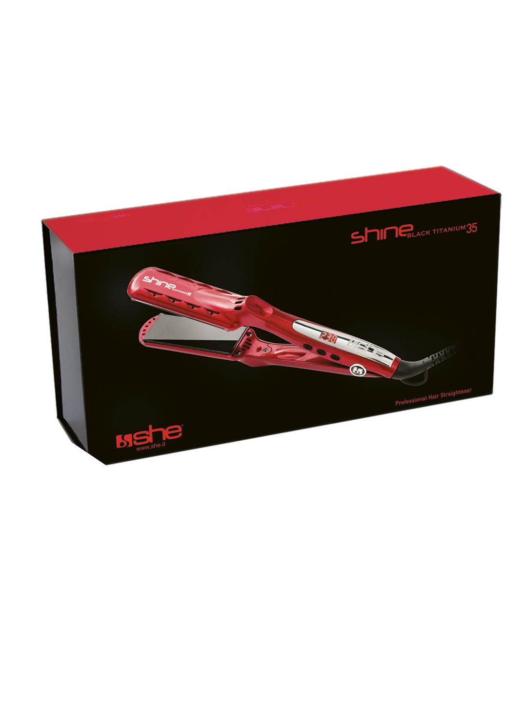 SHINE BLACK TITANIUM 35 – Plancha para el cabello de titanio y nano turmalina