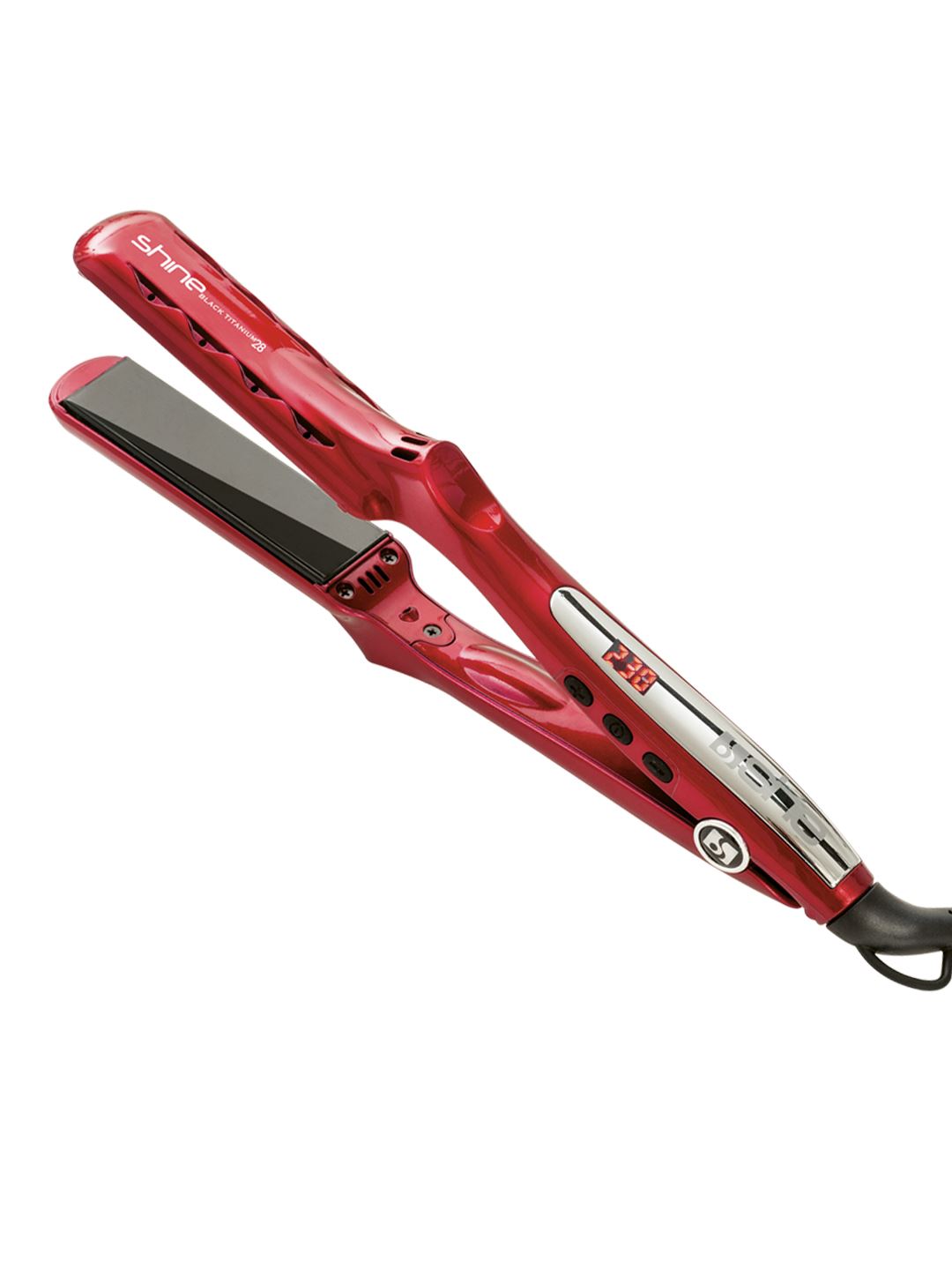 SHINE BLACK TITANIUM 28 – Plancha para el cabello de titanio y nano turmalina